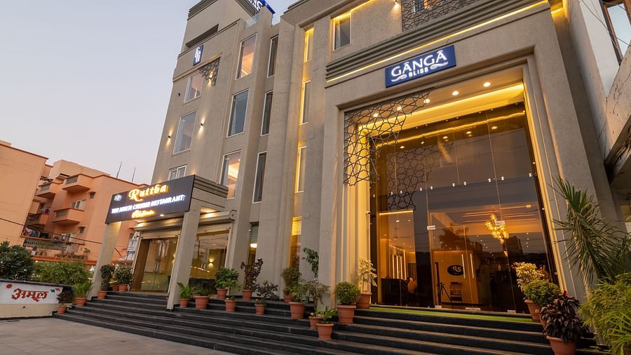 A facade image of DLS Ganga Bliss, Haridwar taken from the right angle